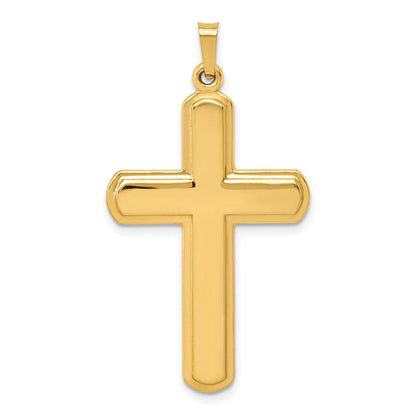 14K Gelbgold Polierter Lateinkreuz-Anhänger