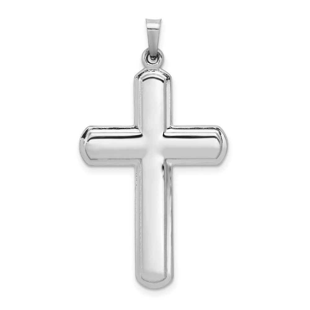 14K Weißgold Polierter Lateinisches Kreuz Anhänger** Alternative, natürlicher formuliert: **14K Weißgold Polierter Anhänger mit lateinischem Kreuz