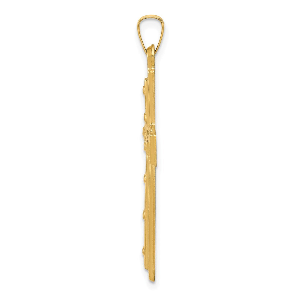 14K Gelbgold polierter Kreuzanhänger