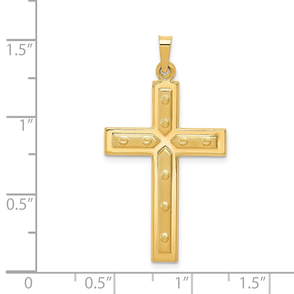 14K Gelbgold polierter Kreuzanhänger