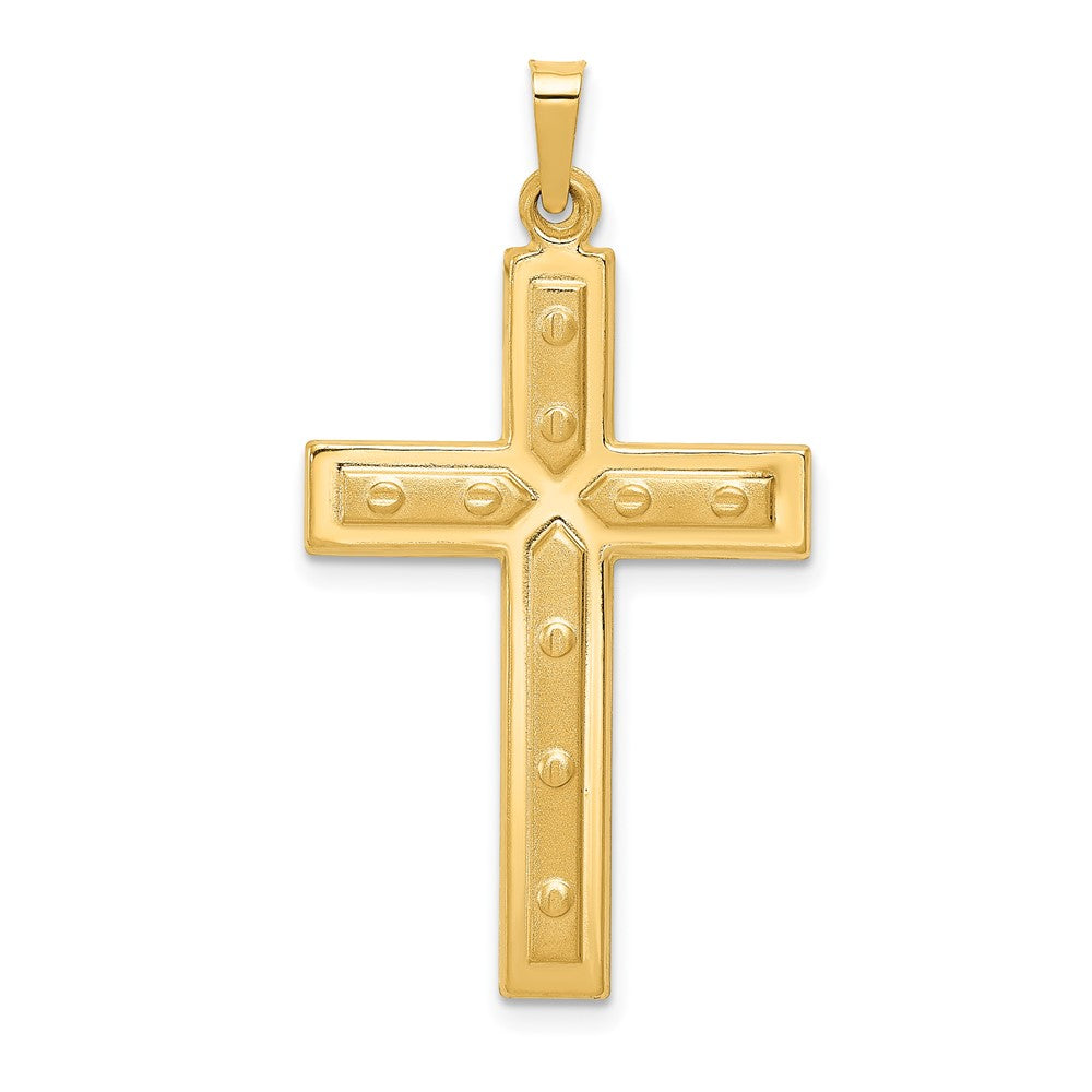 14K Gelbgold polierter Kreuzanhänger