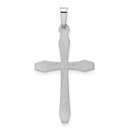 14K Weißgold Poliert Kreuz Anhänger