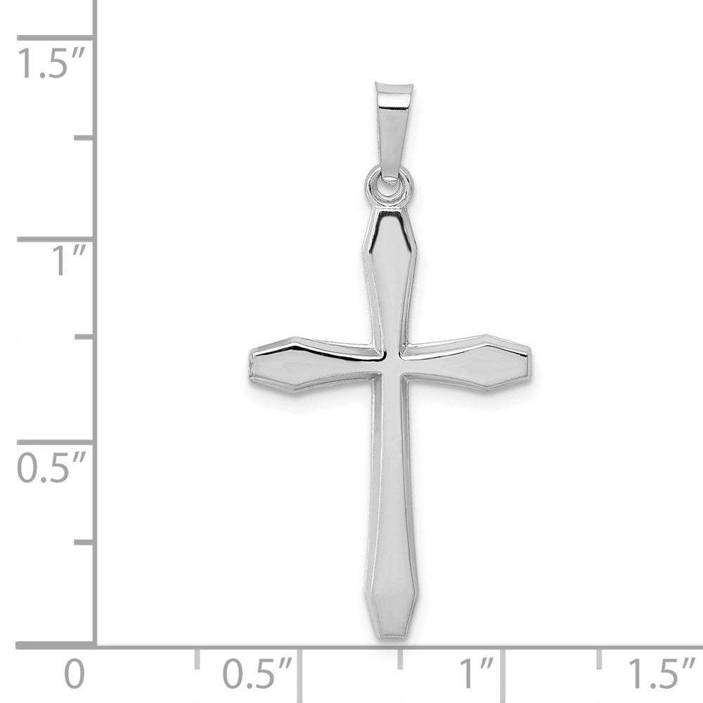 14K Weißgold Poliert Kreuz Anhänger