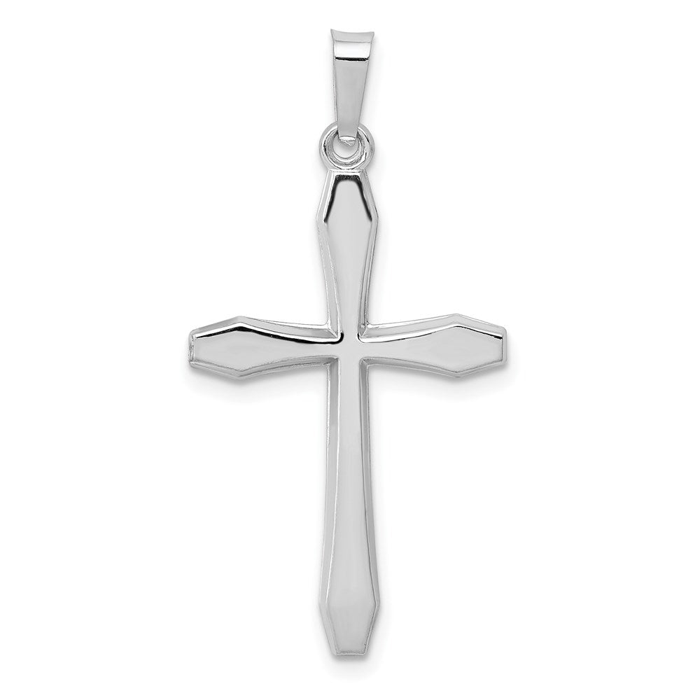 14K Weißgold Poliert Kreuz Anhänger