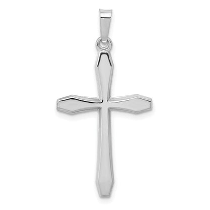 14K Weißgold Poliert Kreuz Anhänger