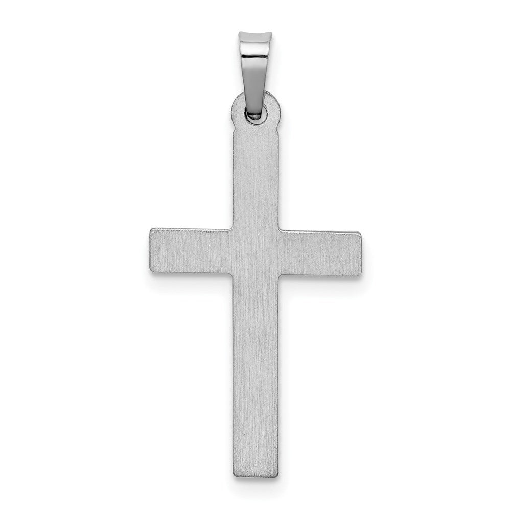 14K Weißgold Polierter Gitter-Kreuz-Anhänger