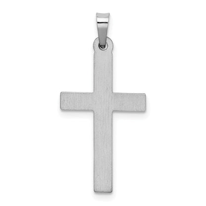 14K Weißgold Polierter Gitter-Kreuz-Anhänger