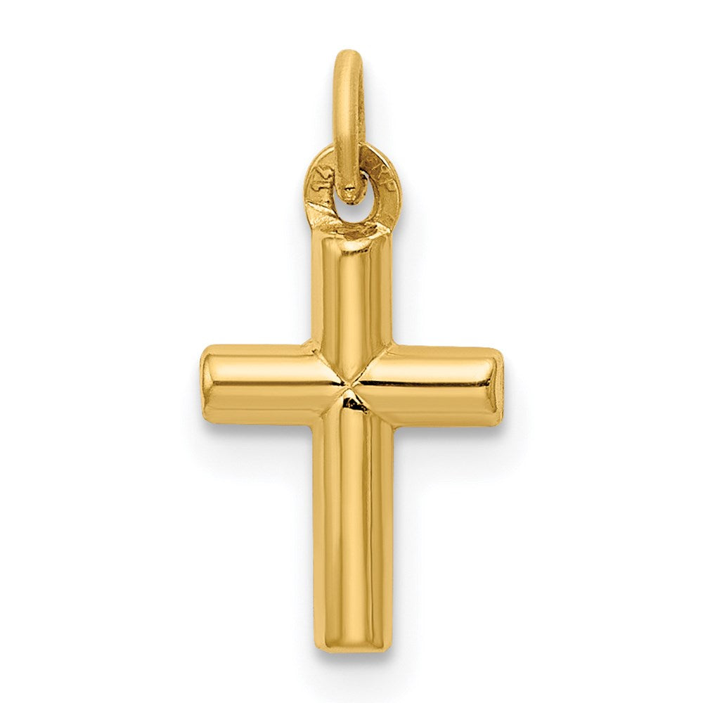 14K Gelbgold Poliert Kreuz Anhänger