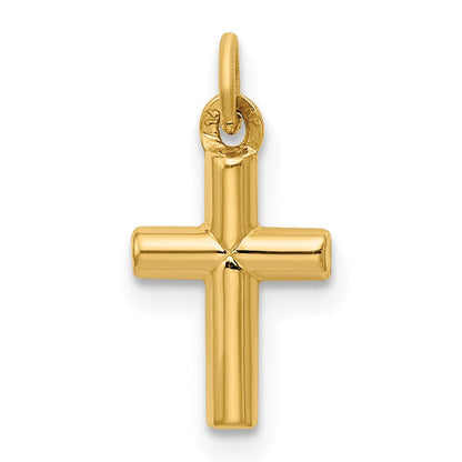 14K Gelbgold Poliert Kreuz Anhänger