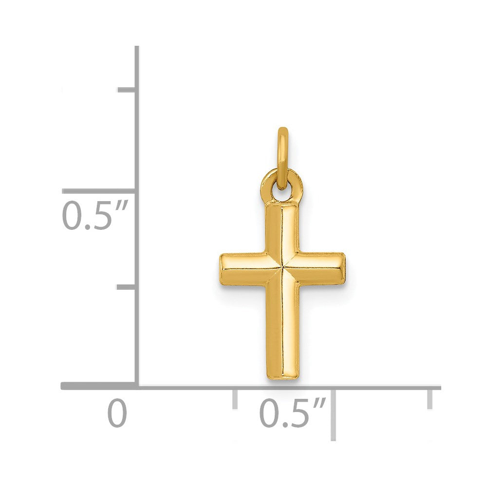 14K Gelbgold Poliert Kreuz Anhänger