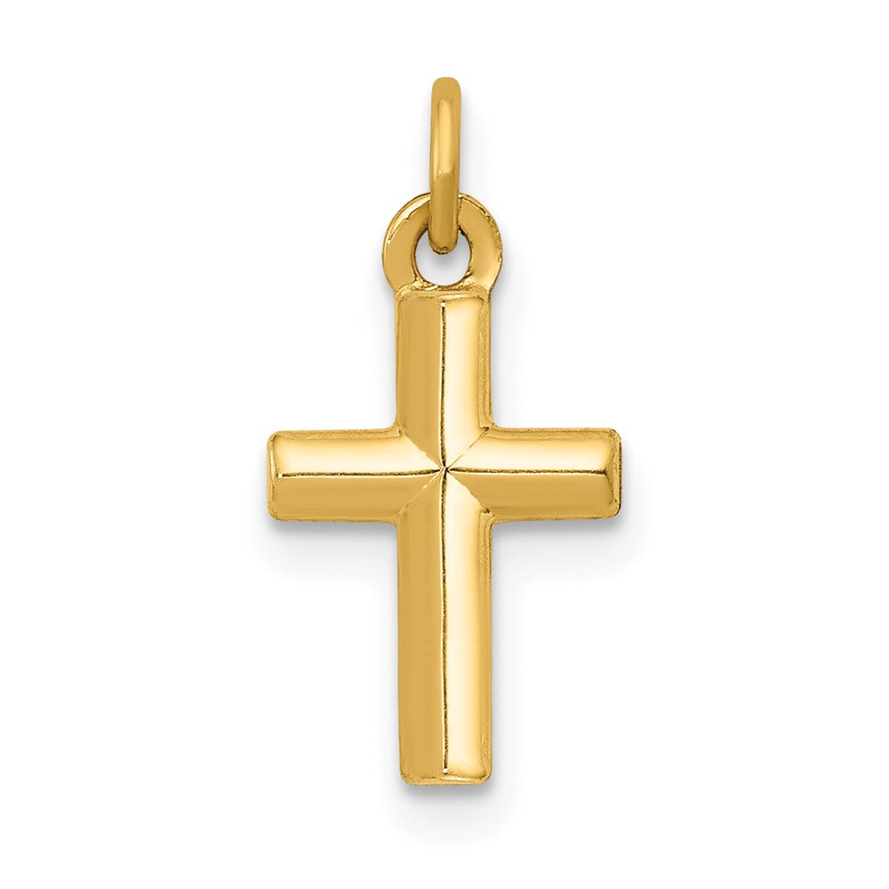 14K Gelbgold Poliert Kreuz Anhänger