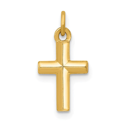 14K Gelbgold Poliert Kreuz Anhänger
