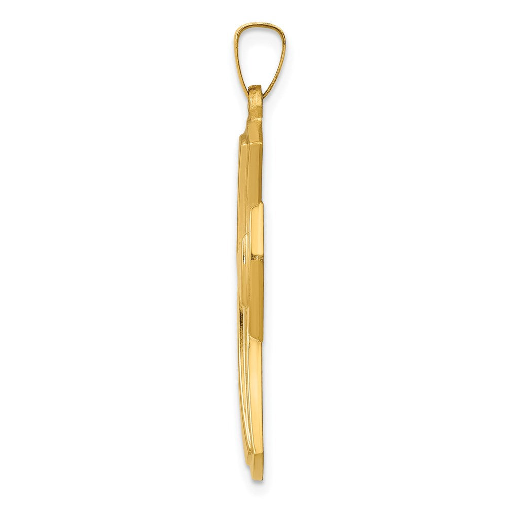 14K Gelbgold Polierter Kreuzanhänger