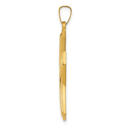 14K Gelbgold Polierter Kreuzanhänger