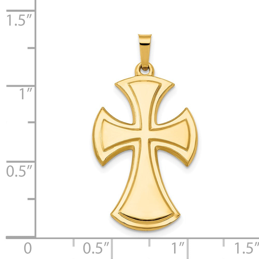 14K Gelbgold Polierter Kreuzanhänger