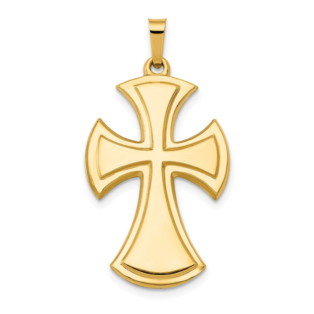 14K Gelbgold Polierter Kreuzanhänger