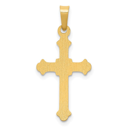 14K Gelbgold 14K Poliert Fleur De Lis Kreuz Anhänger
