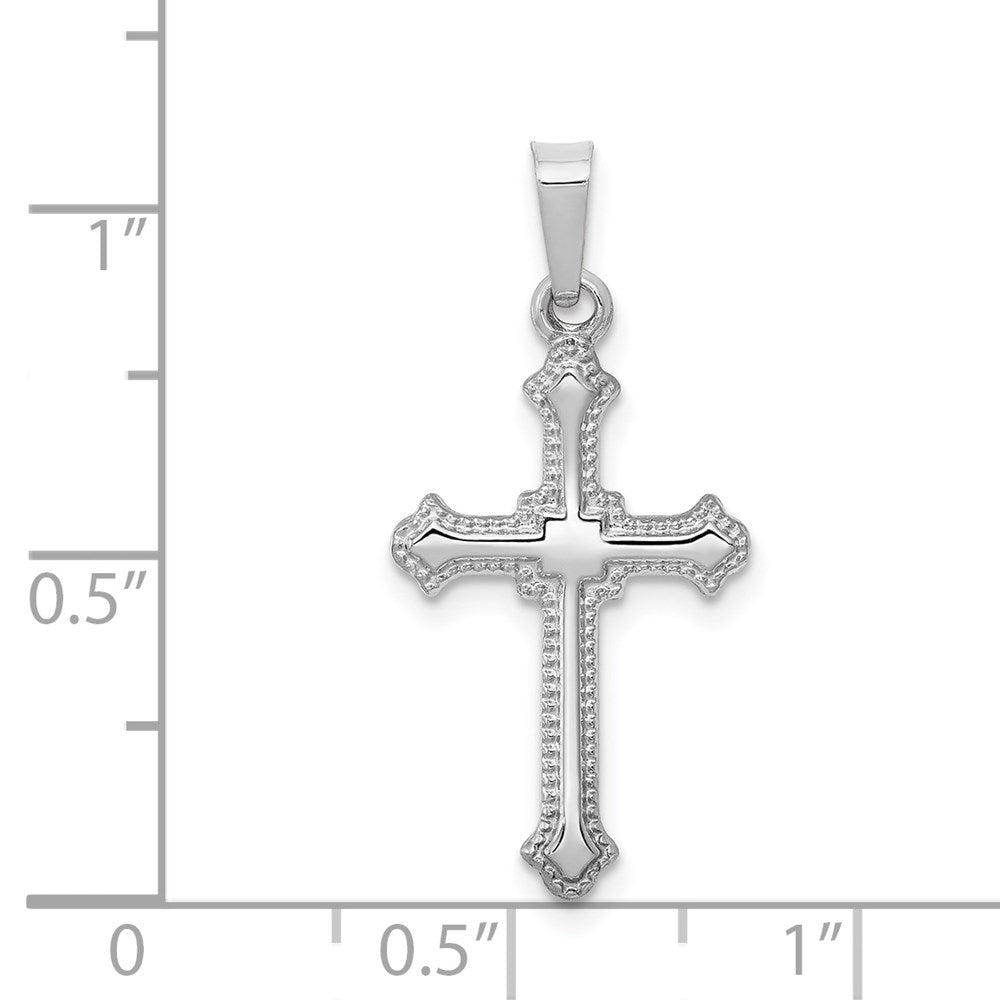 14K Weißgold 14K Weißgold Poliert Kreuz Anhänger