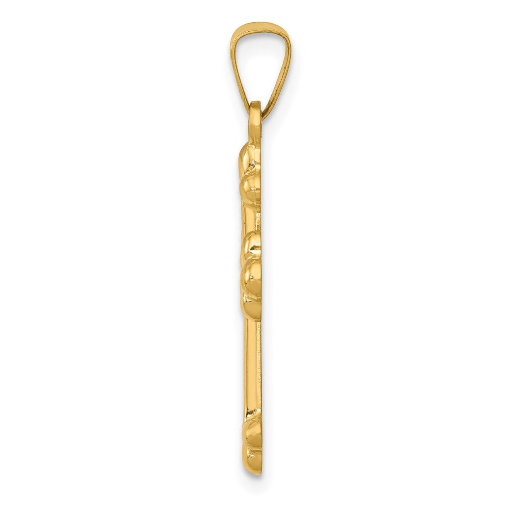14K Gelbgold 14K Poliert Knospend Kreuz Anhänger