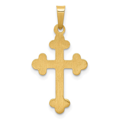 14K Gelbgold 14K Poliert Knospend Kreuz Anhänger