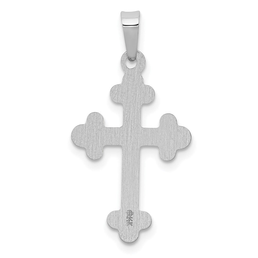 14K Weißgold 14K Weißgold Poliert Knospend Kreuz Anhänger