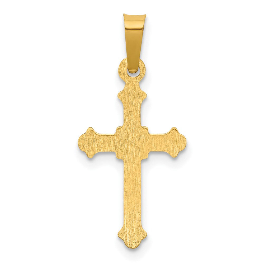 14K Gelbgold 14K Poliert Klein Fleur De Lis Kreuz Anhänger