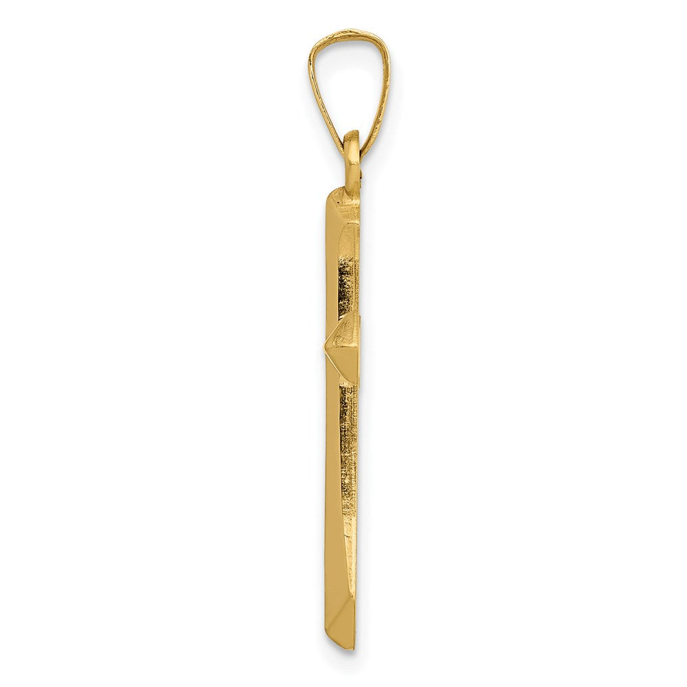 14K Gelbgold Polierter Kreuz-Anhänger