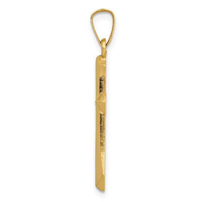 14K Gelbgold Polierter Kreuz-Anhänger