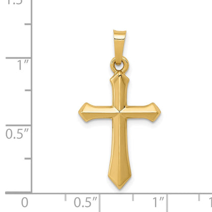 14K Gelbgold Polierter Kreuz-Anhänger