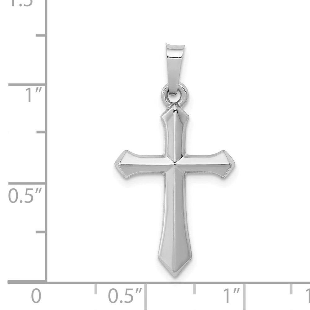 Anhänger Kreuz poliert aus 14K Weißgold