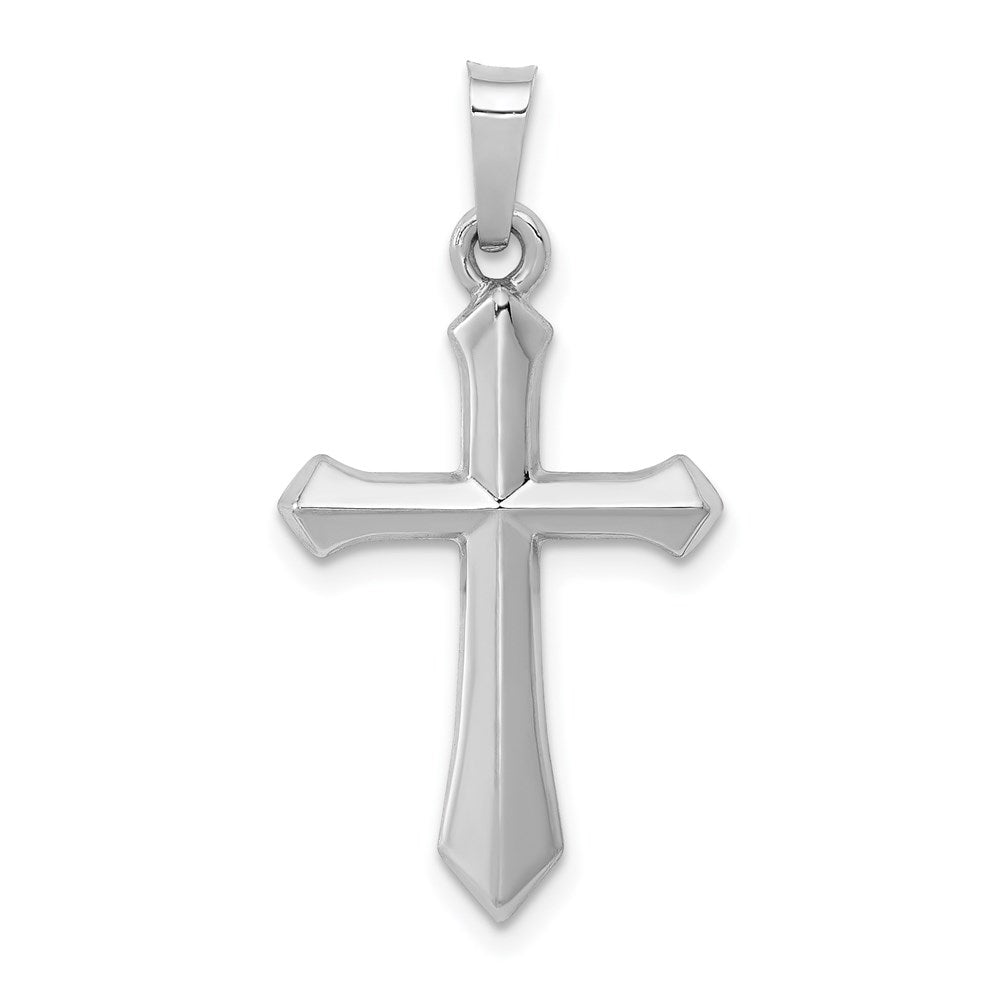 Anhänger Kreuz poliert aus 14K Weißgold