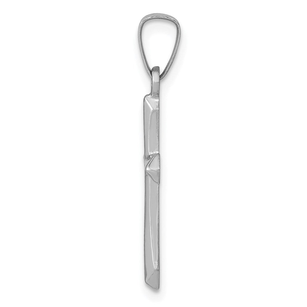 14K Weißgold 14K Weißgold Poliert Kreuz Anhänger