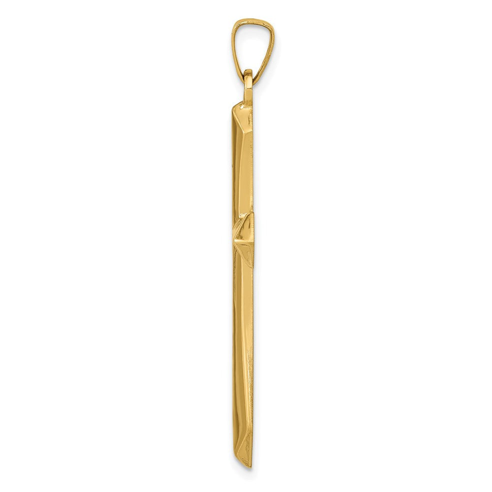 14K Gelbgold Polierter Passionskreuz-Anhänger