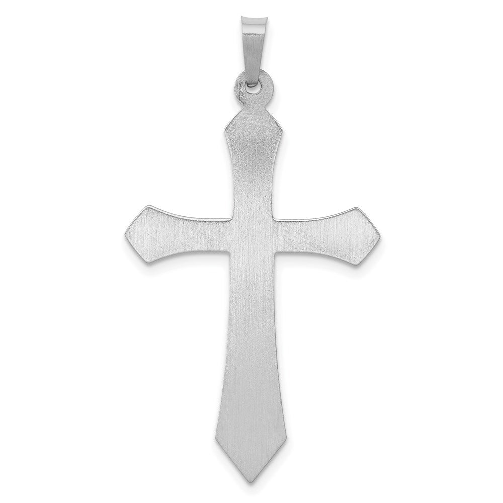 14K Weißgold Polierter Passion-Kreuz-Anhänger