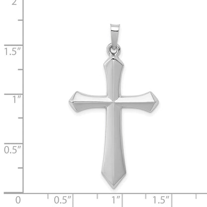 14K Weißgold Polierter Passion-Kreuz-Anhänger