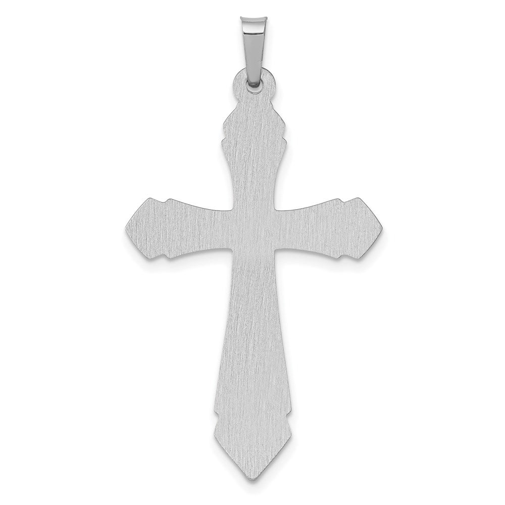 14K Weißgold Poliert und Satiniert Kreuz-Anhänger