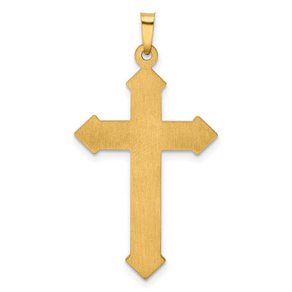 Passionskreuz-Anhänger aus 14K Gelb- und Rhodiumgold mit Rhodium, poliert und strukturiert
