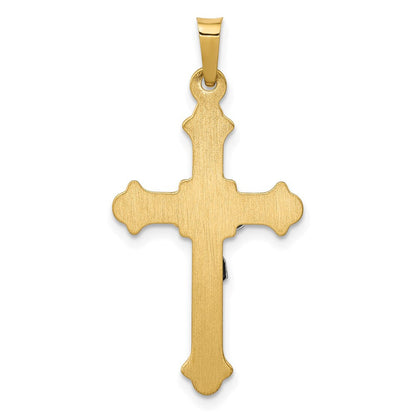 14K Bicolor-Gold Polierter INRI-Kruzifix-Anhänger