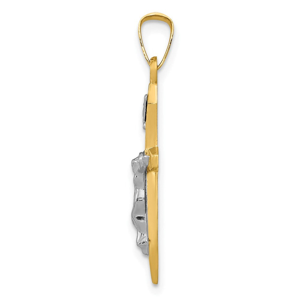 14K Bicolor 14K Bicolor Poliert Inri Kruzifix Anhänger