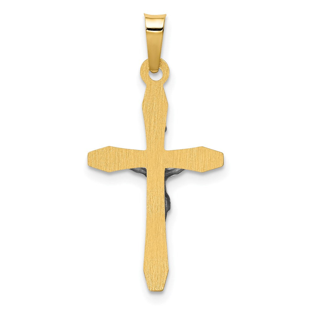 14K Bicolor 14K Bicolor Poliert Inri Kruzifix Anhänger