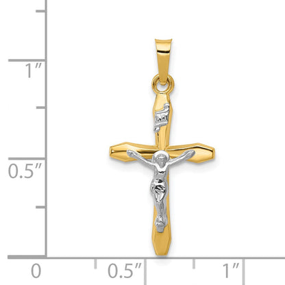 14K Bicolor 14K Bicolor Poliert Inri Kruzifix Anhänger