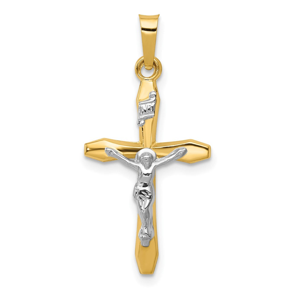 14K Bicolor 14K Bicolor Poliert Inri Kruzifix Anhänger