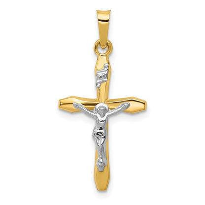 14K Bicolor 14K Bicolor Poliert Inri Kruzifix Anhänger
