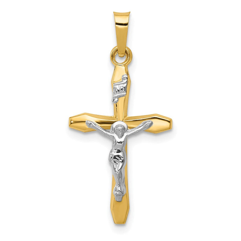 14K Bicolor 14K Bicolor Poliert Inri Kruzifix Anhänger