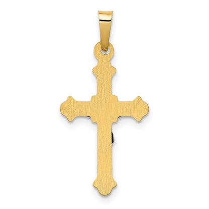 14K Bicolor-Gold Polierter INRI-Kruzifix-Anhänger