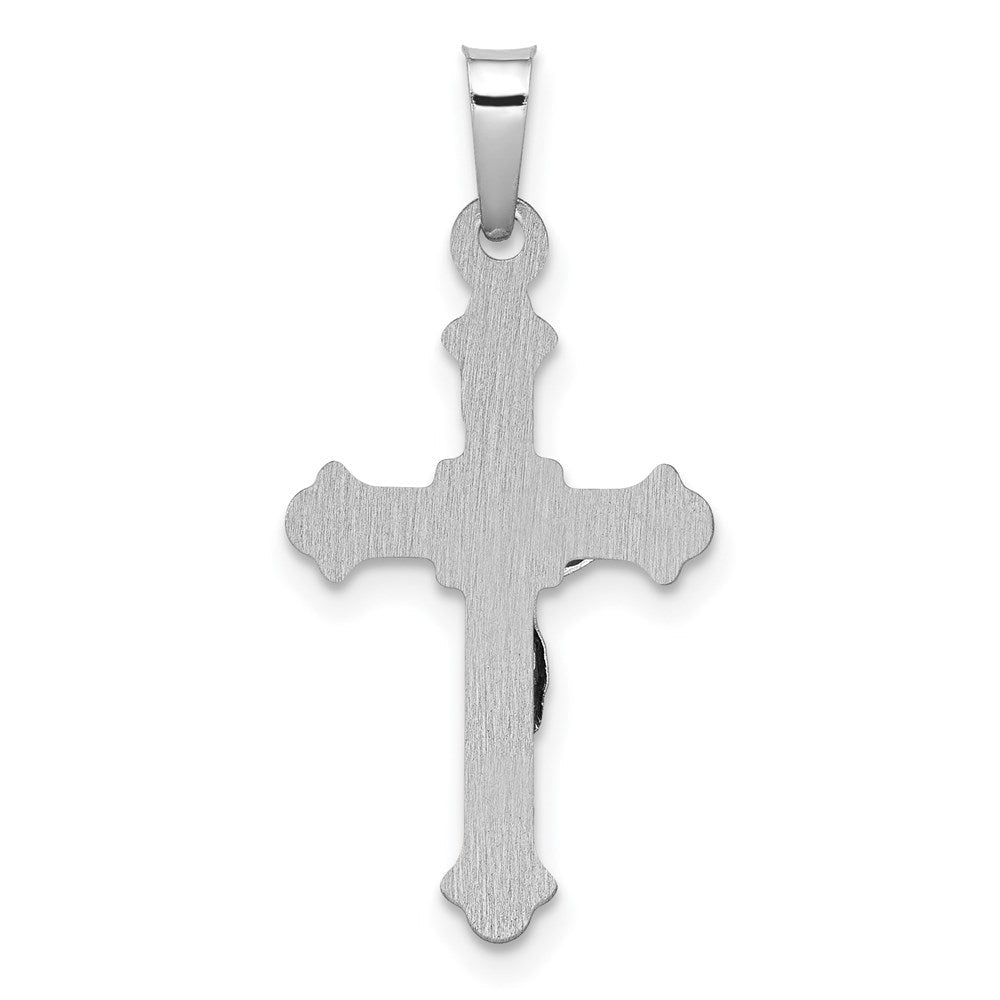 14K Weißgold Polierter INRI Kruzifix-Anhänger