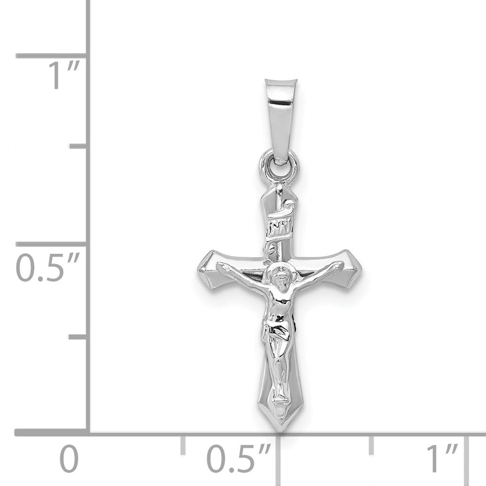 14K Weißgold Poliert INRI Kruzifix Anhänger