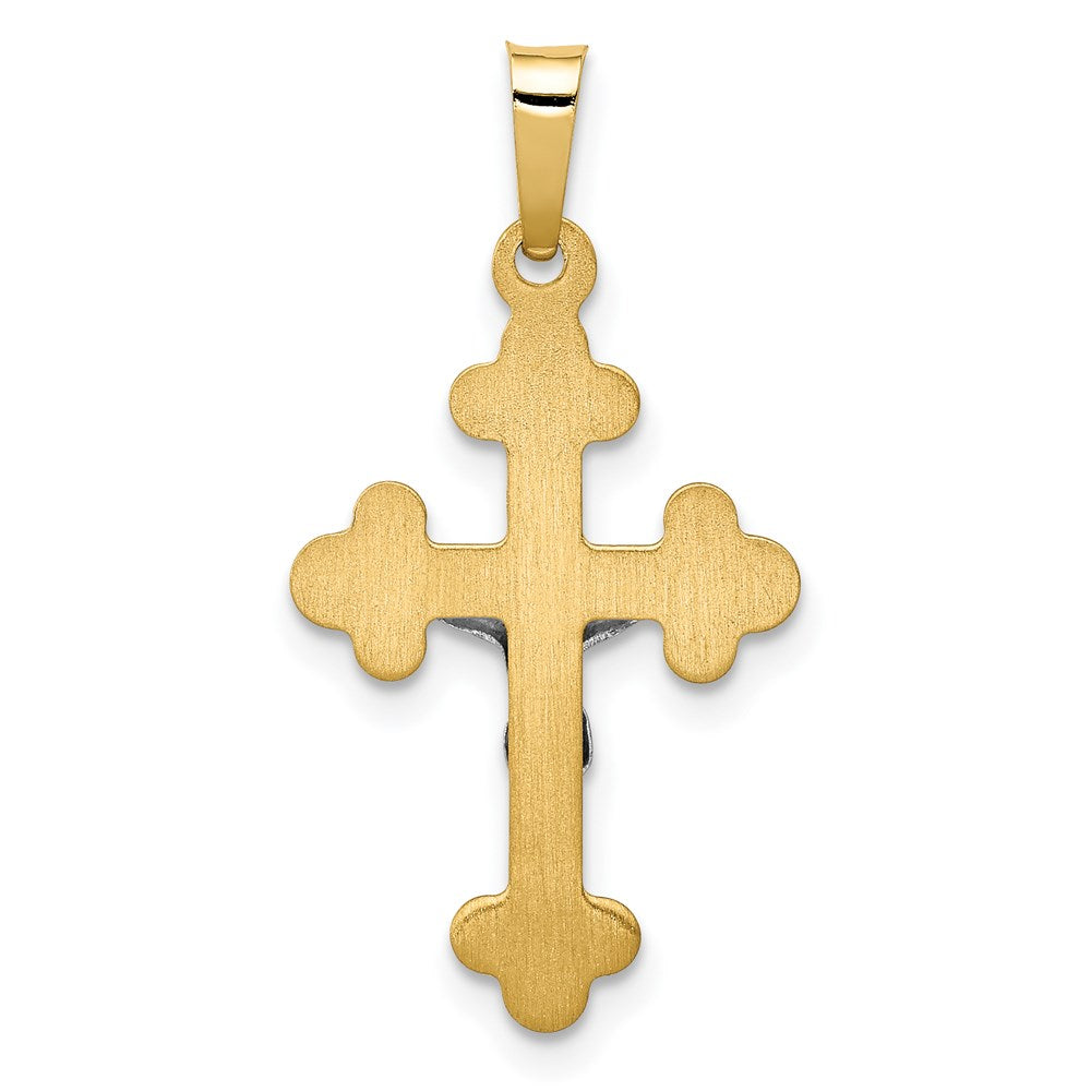 14K Bicolor 14K Bicolor Poliert Knospend Inri Kruzifix Anhänger