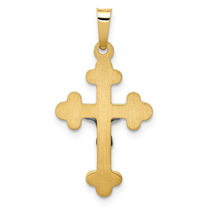 14K Bicolor 14K Bicolor Poliert Knospend Inri Kruzifix Anhänger