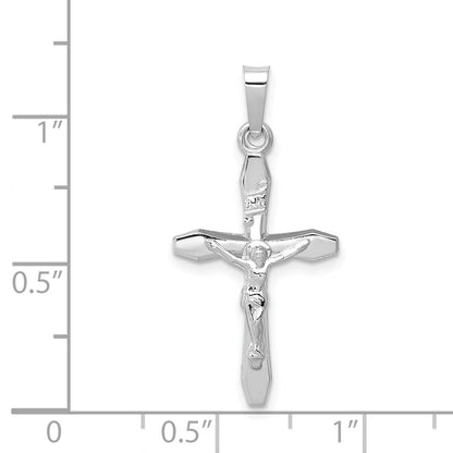 14K Weißgold 14K Weißgold Poliert Inri Kruzifix Anhänger